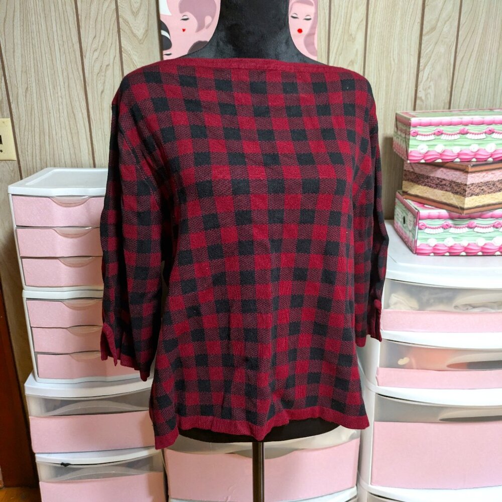 Unique Vintage Plaid Sweater